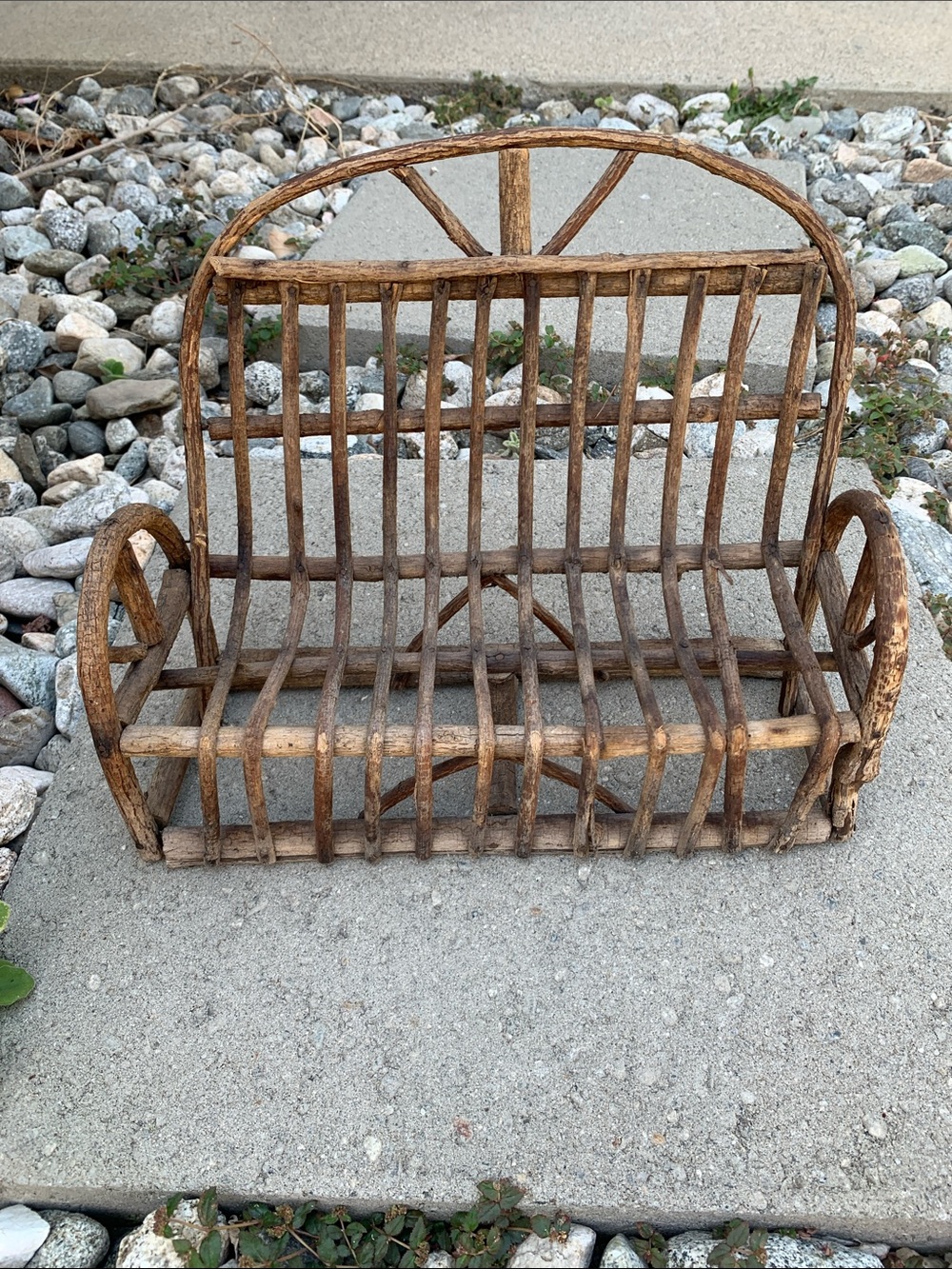Vintage Rustic Garden Bench Doll size